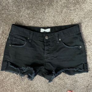 Free People Black Jeans Shorts Cut Offs